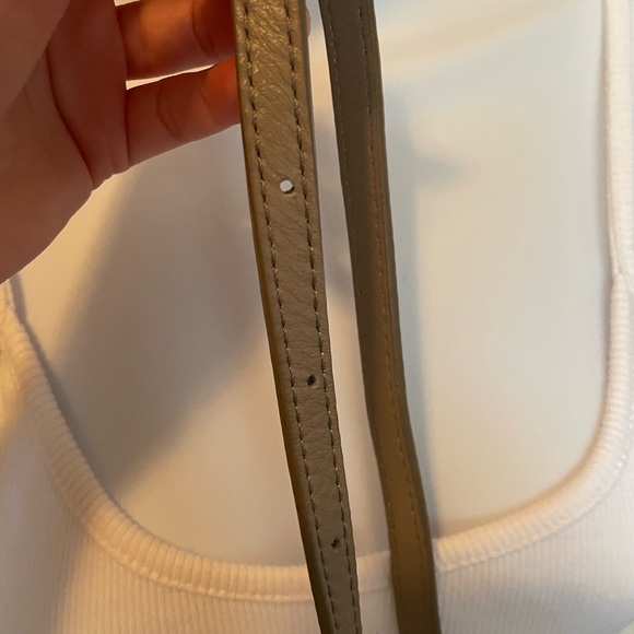 Christopher Kon Celi Small Leather Crossbody Bag in light grey. - Picture 12 of 14